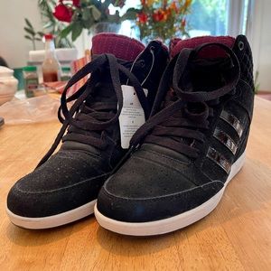 Adidas Neo Super Wedge Black Suede